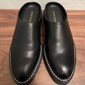 Jenni Kayne Leather Lug Mule in Black